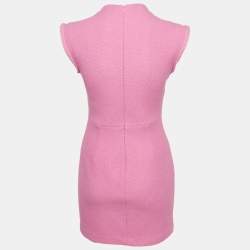 Pre Owned Maje Pink Tweed Sleeveless Mini Dress XS