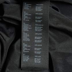 Pre Owned Maje Black Rib Knit and Crepe Flared Midi Dress S