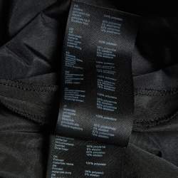 Pre Owned Maje Black Rib Knit and Crepe Flared Midi Dress S