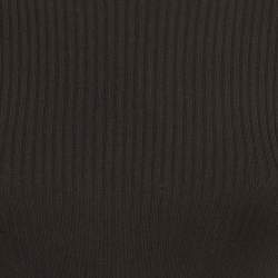 Pre Owned Maje Black Rib Knit Waist Cut-Out Mini Dress S