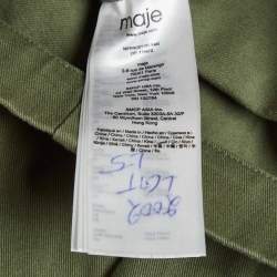 Pre Owned Maje Olive Green Denim Eyelet Detail Ramil Mini Dress M