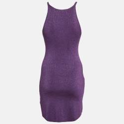 Pre Owned Maje Purple Metallic Knit Rouliana Mini Dress XS