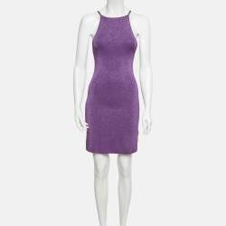 Pre Owned Maje Purple Metallic Knit Rouliana Mini Dress XS