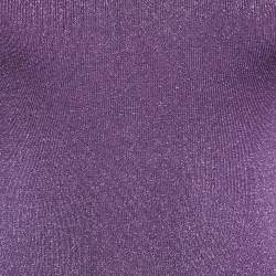Pre Owned Maje Purple Metallic Knit Rouliana Mini Dress XS