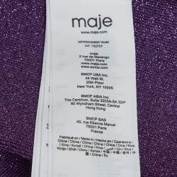 Pre Owned Maje Purple Metallic Knit Rouliana Mini Dress XS