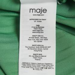 Pre Owned Maje Green Satin Ruffled Midi Dress XL