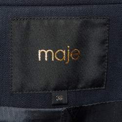 Pre Owned Maje Navy Blue Wool Chain Detail Blazer S