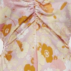 مملوكة مسبقًا فستان ميني ساتان بطبعة زهرية من ماج باللون الوردي مقاس متوسط