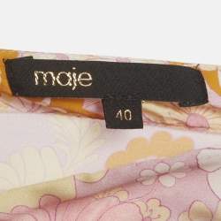 مملوكة مسبقًا فستان ميني ساتان بطبعة زهرية من ماج باللون الوردي مقاس متوسط