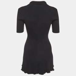 Pre Owned Maje Black Rib Knit Flared Mini Dress S