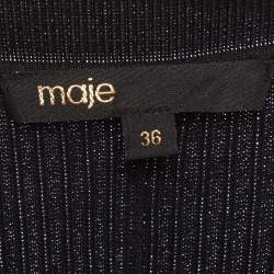 Pre Owned Maje Black Rib Knit Flared Mini Dress S