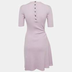 Pre Owned Maje Lilac Rib Knit Cut Out Detail Mini Dress S