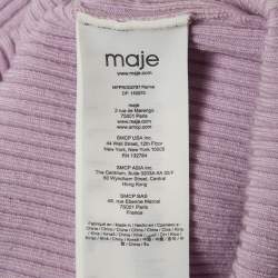 Pre Owned Maje Lilac Rib Knit Cut Out Detail Mini Dress S