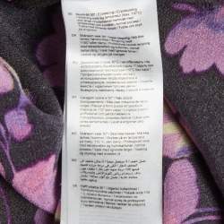 Pre Owned Maje Black & Purple Floral Printed Crepe Mini Dress S