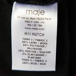 مملوكة مسبقًا Maje Black Wool Blend Pants S