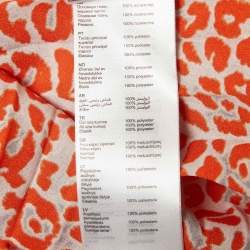 Pre Owned Maje Orange Printed Crepe Cut Out Detail Midi Dress S