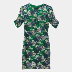مملوكة مسبقًا Maje Green Sequinned Satin Mini Dress S