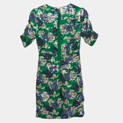 مملوكة مسبقًا Maje Green Sequinned Satin Mini Dress S