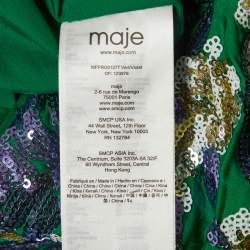 مملوكة مسبقًا Maje Green Sequinned Satin Mini Dress S