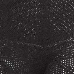 مملوكة مسبقًا Maje Black Crochet Knit Wide Leg Trousers S