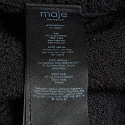 مم لوكة مسبقًا Maje Black Crochet Knit Wide Leg Trousers S