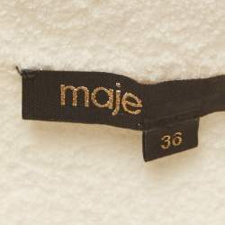 Pre Owned Maje White Bouclé Knit Braid Trim Risal Mini Dress S