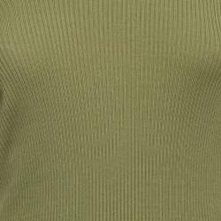 مملوكة مسبقًا Maje Green Rib Knit Cut-Out Riviana Mini Dress M