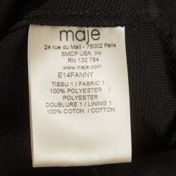 Pre Owned Maje Black Crepe Asymmetrical Flounced Fanny Sheath Dress M