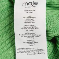 Pre Owned Maje Green Stretch Rib Knit Round Neckline Tank Top S