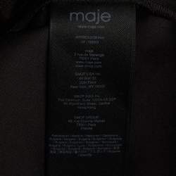 Pre Owned Maje Black Sateen Sleeveless Pinafore Mini Dress S