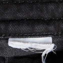 مملوكة مسبقًا Maje Black Denim Braid Detail Flared Jeans XS/Waist 23"