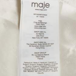 Pre Owned Maje Metallic Beige Tweed Cropped Jacket L