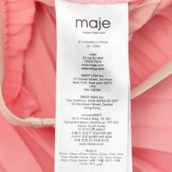 Pre Owned Maje Rose Pleated Crepe Jonaelle Midi Skirt L