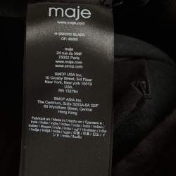 Pre Owned Maje Black Leather Belted High Waisted Ibord Shorts S