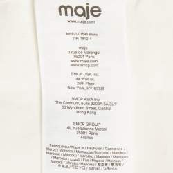 Pre Owned Maje White Synthetic High Waisted Pleated Midi Skirt L 