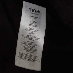 Pre Owned Maje Black Crepe Satin Trim Peter Pan Collar Varta Jacket L