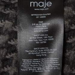 Pre Owned Maje White/Black Houndstooth Tweed Contrast Renaga Mini Dress XS