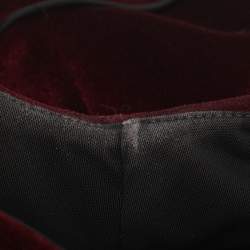 Pre Owned Maje Burgundy Velvet Sleeveless Flared Knee Length Dress S