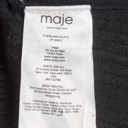 Pre Owned Maje Black Stretch Knit Tiered Raliano Mini Dress S