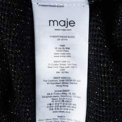 Pre Owned Maje Black Lurex Mesh Martinique Turtleneck Pullover S