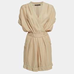 Maje Dusty Pink Dotted Silk Playsuit S