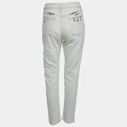 Maje White Denim Raw Edge Detail Jeans S Waist 30''