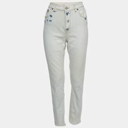 Maje White Denim Raw Edge Detail Jeans S Waist 30''