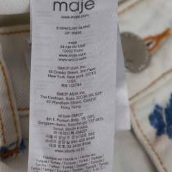 Maje White Denim Raw Edge Detail Jeans S Waist 30''
