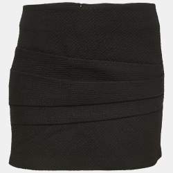 Maje Black Patterned Crepe Mini Skirt XS