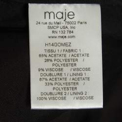 Maje Black Patterned Crepe Mini Skirt XS
