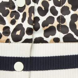 Maje White Animal Print Embroidered Satin Biker Jacket XS