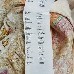 Pre Owned Maje Orange Scarf Print Linen Cutout Mini Dress S