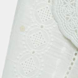 Maje White Ravia Cotton Lace Long Sleeve Mini Dress M