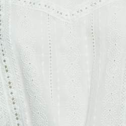 Maje White Ravia Cotton Lace Long Sleeve Mini Dress M